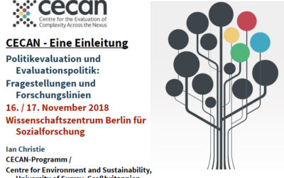 CECAN Presentation at the Political Evaluation and Evaluation Politics Questions and Research Lines Conference in Berlin