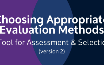 Choosing Appropriate Evaluation Methods – A Tool for Assessment and Selection (Version Two)